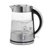 Blaue LED Glas-Edelstahl kabelloser Wasserkocher NEU 1,7 Liter Bomann WK5005