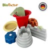 BioFactur  9 teilig Bio Sandspielzeug Set, Sandkasten Eimer Set,Strandspielzeug