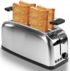 Edelstahl Toaster 4 Scheiben Brötchenaufsatz Krümelschublade Toastautomat