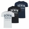 Mustang Herren T-Shirt Basic Print Rundhals Kurzarm Tee Shirt 100% Baumwolle NEU