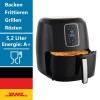 Hei�luftfritteuse 5,2L Airfryer | Gesund frittieren | leise & modern | 1800 Watt