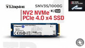 Kingston NV3 SSD 1TB NVMe M.2 2280 | PCIe Gen4 x4 | Bis zu 6000MB/s Lesen |