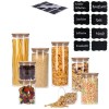 8er Set Vorratsdosen Vorratsglas mit Deckel, Spaghettiglas + 8x Kreidesticker
