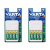 2ER Varta Plug Charger Ladegert Batterieladegert mit 4x AA Akkus 2100mAh