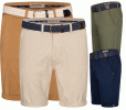 Chino Shorts kurze Hose Bermuda Knielang Stoff bequem mit Grtel short