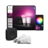 Philips Hue Starter Kit Hue Bridge Pro + 2 E27 Wei� 230V Bluetooth WLAN Leuchte