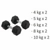Hexagon Kurzhanteln Gusseisen Hanteln Griff ger�ndelt  Gewichte 2 x 4 KG