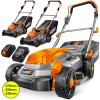 MASKO� Akku Rasenm�her 1x/2x Akkus 4Ah 40V + Ladeger�t 33/37/43cm Schnittbreite