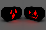 Halloween Spooky Soundbox gruselige Gerusche rote LEDs Bewegungsmelder Akku