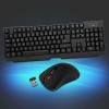 Funk Tastatur Maus Set kabellose schnurlose 10 Meter QWERTZ 1000 DPI LED Eaxus