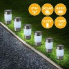 6er Set Edelstahl Solar Garten-Wege-Leuchten mit Erdpie Auenlampen Steck-Licht