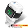 Eaxus 3in1 Netzteil mit USB-C USB-A + Apple Watch Aufladestation, magnetisch 22W