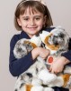 Hermann Teddy Kuscheltier Australian Shepherd 30cm sitzend in wei/braun NEU