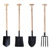 Gartenspaten mit Holzstiel Spaten spitz rund Schaufel Spatengabel siwitec 118 cm