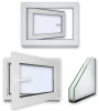 Kellerfenster Fenster Kunststofffenster 2 Fach verglast Dreh Kipp wei� ALLE Ma�e