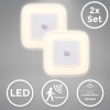 2er Set Steckdosen-Lampen LED Treppen-Leuchte Nacht-Licht Bewegungsmelder Sensor