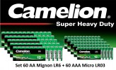 120 Stck Camelion AAA 60 + AA 60 Batterien 1,5V AAA Super Heavy Duty Long Life
