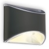 Solar LED Wandleuchte Au�en Solarlampe IP44 D�mmerungssensor Anthrazit 10cm