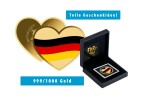 Goldmnze Motiv "Herz fr Deutschland" 999/1000 Gold Geschenk