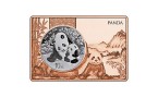 Panda 30 Gramm Silber 2024 China eingefasst in einem Kupferbarren