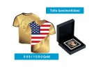 Goldm�nze Motiv "Trikot mit Flagge" 999/1000 Gold im Geschenketui