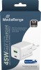 Mediarange Ladegert Power Adapter 45 Watt GaN 1x USB-A + 1x USB-C 2 Gerte wei