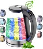 Edelstahl Glas Wasserkocher mit Temperatureinstellung LED Beleuchtung 2.200 Watt