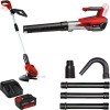 Einhell Akku-Laubblser GP-LB 18/200 Li E + Rasentrimmer + 4,0 Ah Akku Ladegert