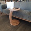 Beistelltisch C-Form, runder Kaffeetisch, Couchtisch, Sofatisch mit Rollen