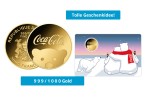 Goldmnze Motiv Coca Cola Eisbrfamilie Coincard Feinheit 999/1000 Gold Geschenk