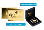 Goldmnze Motiv "Danke" 999/1000 Gold Geschenk