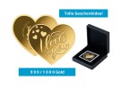 Goldm�nze Herz "I Love You" 999/1000 Gold Geschenk Liebe Valentinstag