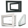 Kellerfenster Fenster Fl�gel Kunststofffenster Anthrazit Wei� 2 Fach Dreh Kipp