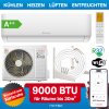 Split Klimaanlage 9000 BTU 2,6 kW H-PRO Klimager�t f�r 30m� Komplettset