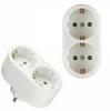Doppelstecker Mehrfachstecker Duo Stecker 2-fach Multistecker Vertikal weiss