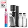 SodaStream Wassersprudler DUO Vorteilspack Titan mit 2 Karaffen & 1 PET-Flasche