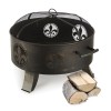 Feuerschale Garten Feuerstelle Terrasse Holzfeuer Stahl  60 cm Schwarz