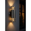 Globo LED Au�enwandleuchte Lampe Carme Silber IP44 2 x 5W GU10 warmwei� Up&Down