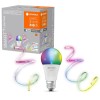 Smart+ Set LED Birne A60 8,5W E27 RGBW +2m +1m Strip Streifen warm bunt App WiFi