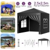 Loefme Pavillon 2.5x2.5m Wasserdicht Gartenzelt Faltpavillon Partyzelt Popup DHL