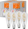 4 x Ledvance LED Smart+ Filament Edison ST64 4,5W =30W E27 klar Dimmbar App WiFi