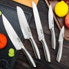 5tlg K�chenmesser-Set Scharfe Edelstahl Kochmesser Santoku Brotmesser mit H�llen