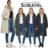 Sublevel Damen Stepp Mantel lang geschnitten Winterjacke warm Jacke elegant