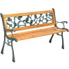Gartenbank Parkbank Sitzbank Gartenmbel 2-Sitzer Holz Bank Gusseisen Rosen Neu