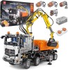 MOULD KING 19007 Technik Kranwagen Auto Pneumatic Crane Truck Klemmbausteine MOC