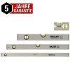 Walter Wasserwaagen Set mit 3 Libellen Lngen 40, 60, 100 cm + Miniwasserwaage