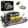 Mould King 10202 V-shape W12 Engine Bausatz Motor Klemmbausteine Spielzeug DIY