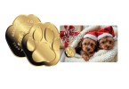 Goldmnze Motiv "Hund mit Weihnachtsmtze" Coincard 999/1000 Gold Geschenk