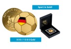 Goldm�nze Motiv "Fu�ball mit Flagge" 999/1000 Gold im Geschenketui
