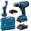 Bosch Akku-Bohrschrauber GSR 18V-21 inkl. GLI 18 V-300, 2 Akkus 2,0 Ah, L-CASE